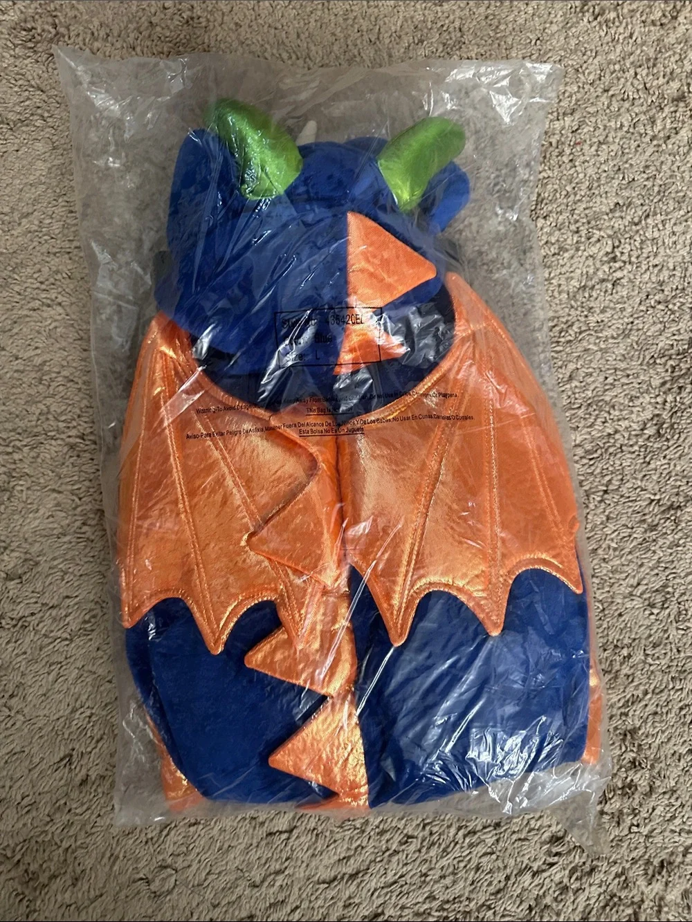 Monster Orange Purple Pet Costume Size L